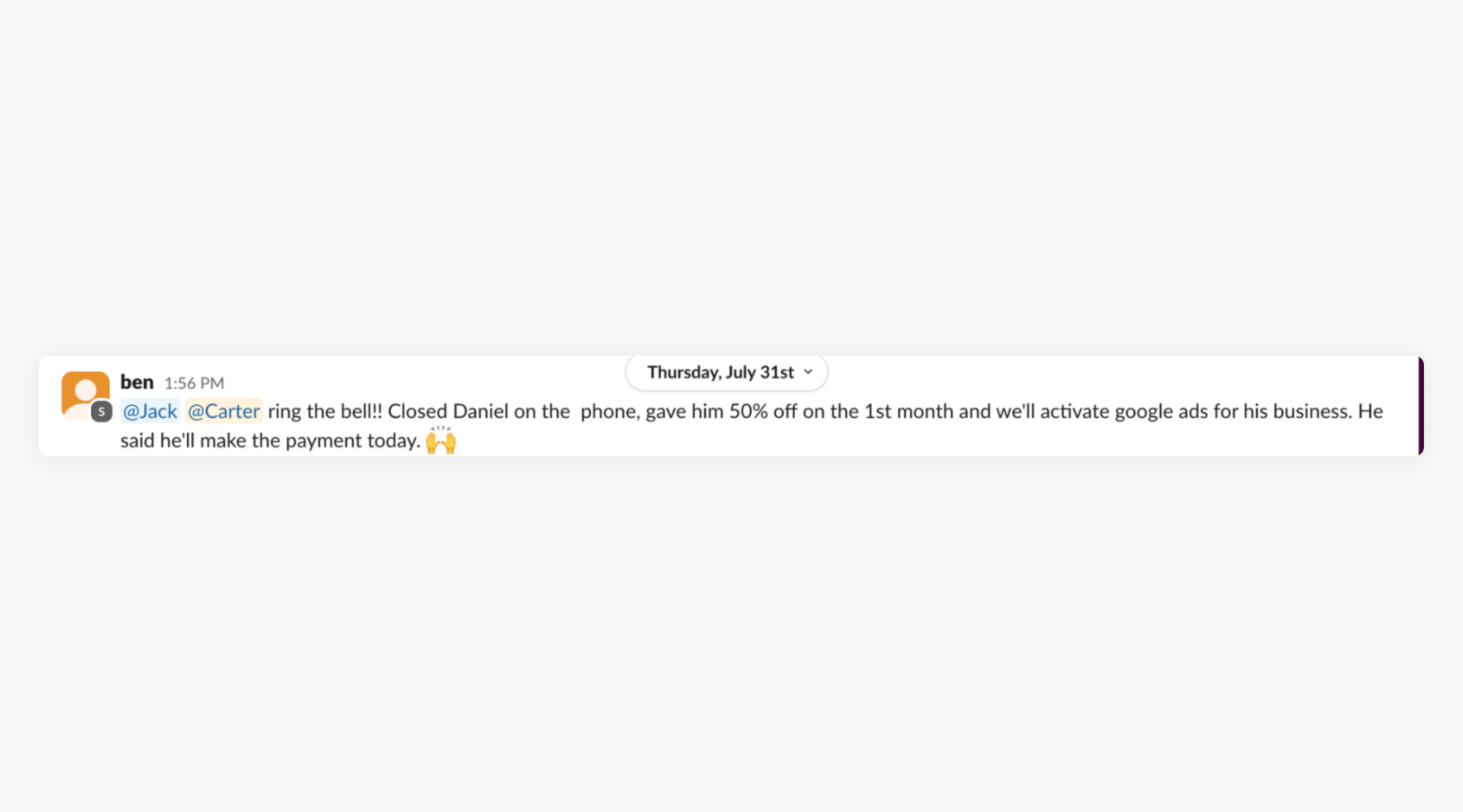 Deal closed on a booked call
